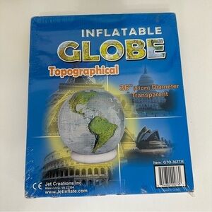 Topographical Inflatable Globe 36” NEW IN BOX